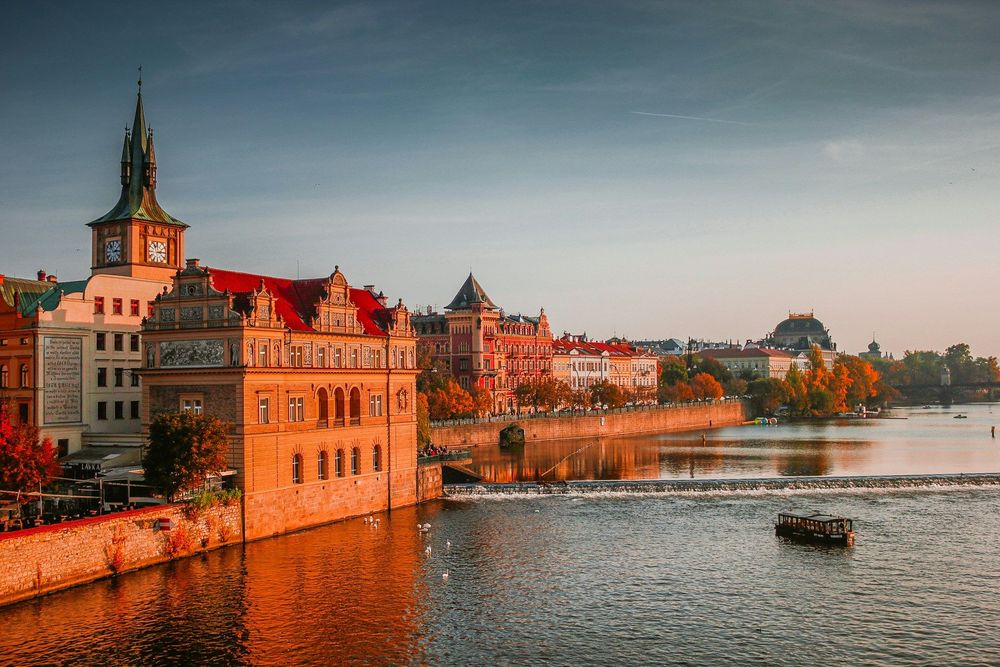 River in Prague, Czech Republic one of the Affordable Romantic Getaways in Europe