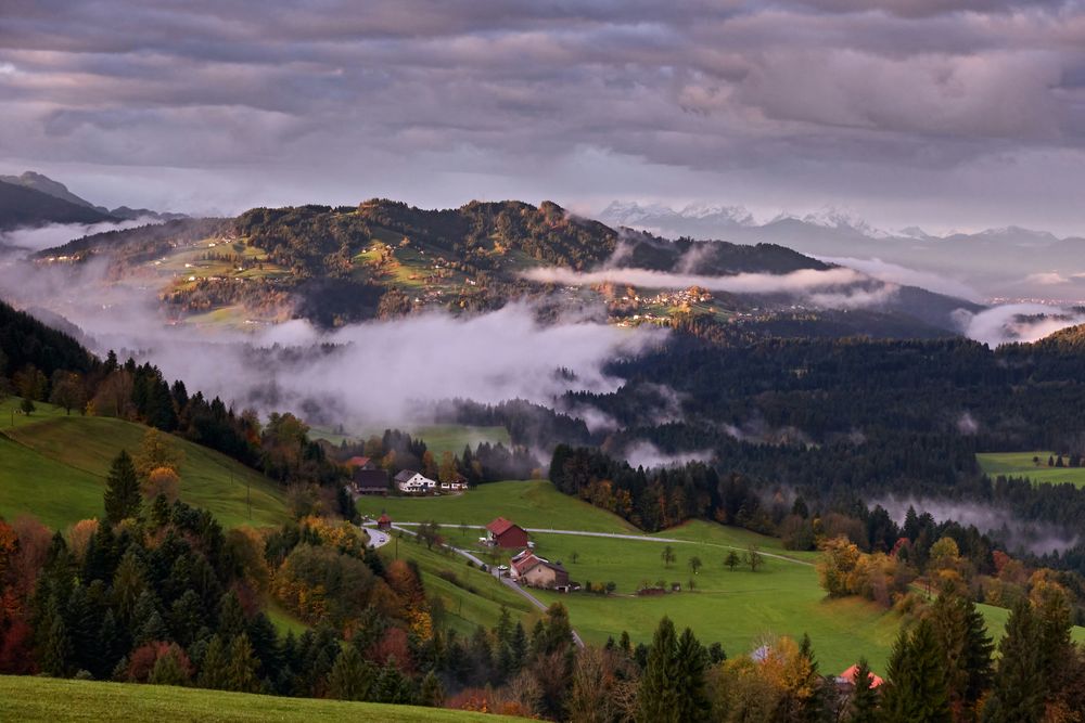 Vista sobre Bregenzerwald, Áustria nos 5 Lugares Calmos para Passar o Verão na Europa