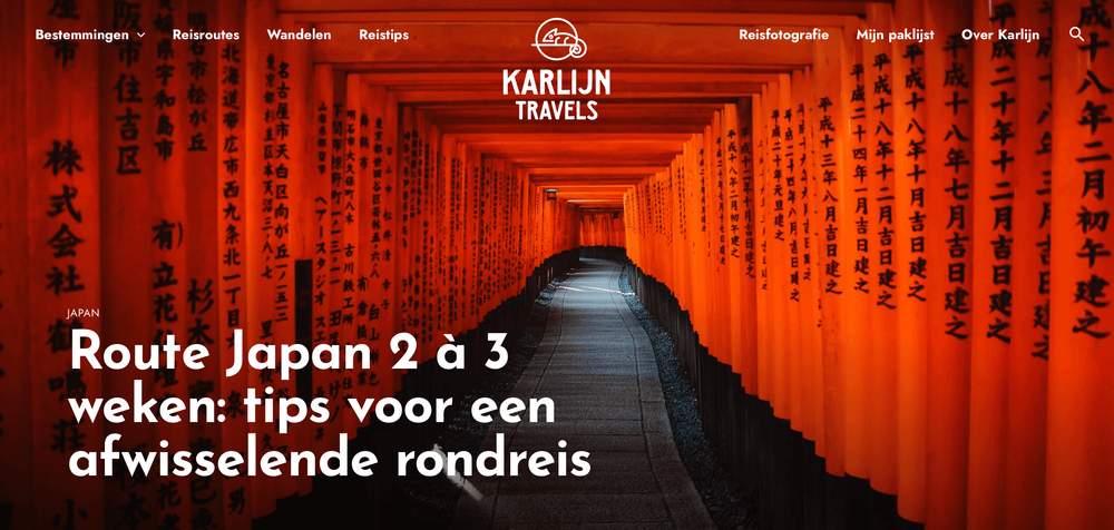 Karlijn Travels dans les meilleurs blogs de voyage au Japon