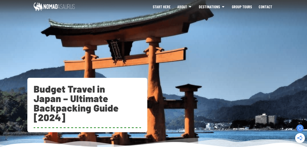 NOMADasaurus dans les meilleurs blogs de voyage au Japon