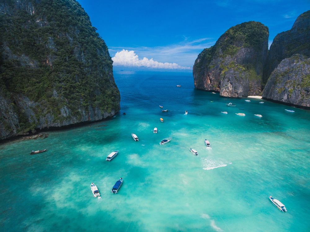 Aerial view Phi Phi Islands in the  Best Things to Do in Phuket