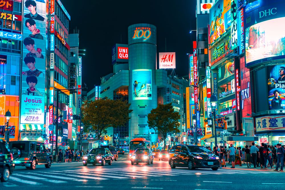 Shibuya in Tokyo, Japan one of the best New Year's Eve Vacation Ideas