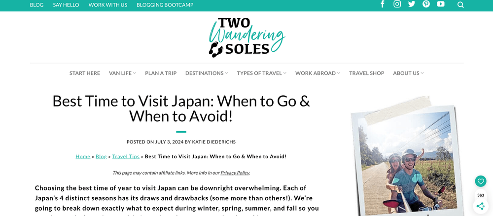 Two Wandering Soles in the Best Season to Visit Japan