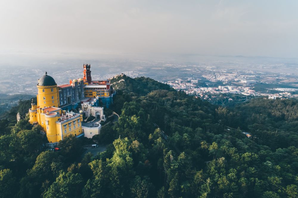 Palacio da Pena in Sintra aerial view, a hidden gem to visit in Europe