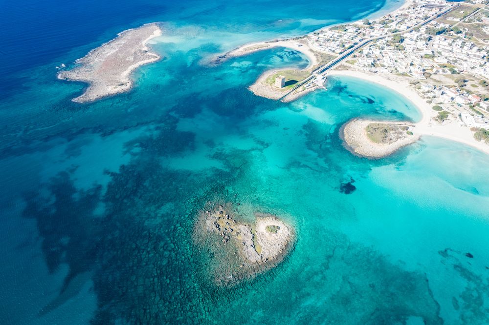 Punta Prosciutto aerial view in the Best Beaches in Puglia