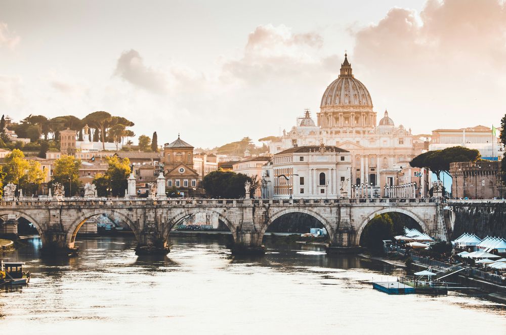 Landscape of Rome by the river, one of the Best Spring Destinations