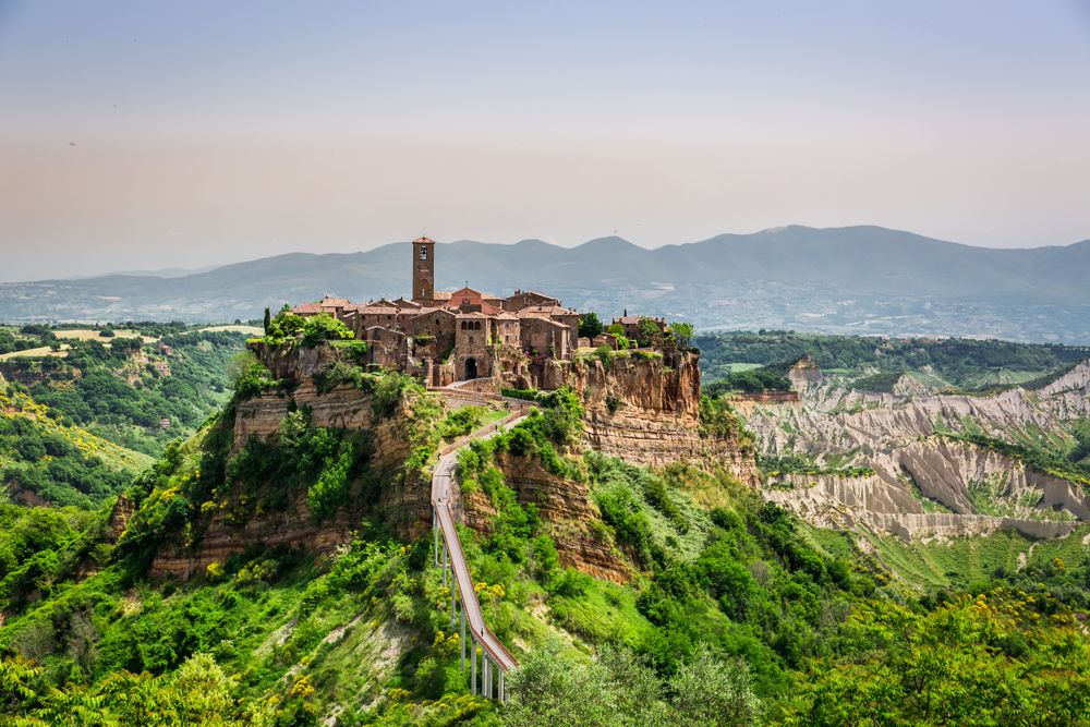 Landscape photo of Civita di Bagnoregio, a city part of the hidden gems in Italy